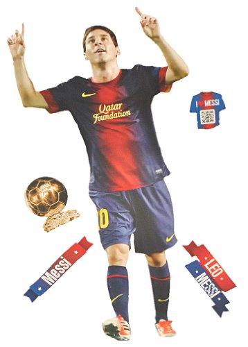 XL Set: Wandtattoo / Sticker - Lionel Leo Messi Fußballer - Postersticker - Wandsticker Aufkleber Poster Fußball