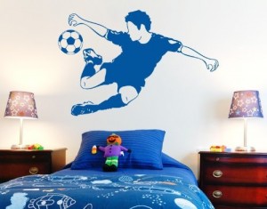 Wandtattoo Fussball-Kicker ( Größe: 80cm x 53cm - Farbe: dunkelgrau ) Motiv-Nr: 3721