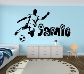 Fussball Wandaufkleber mit Namen